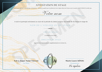 Attestation de stage coaching art therapie